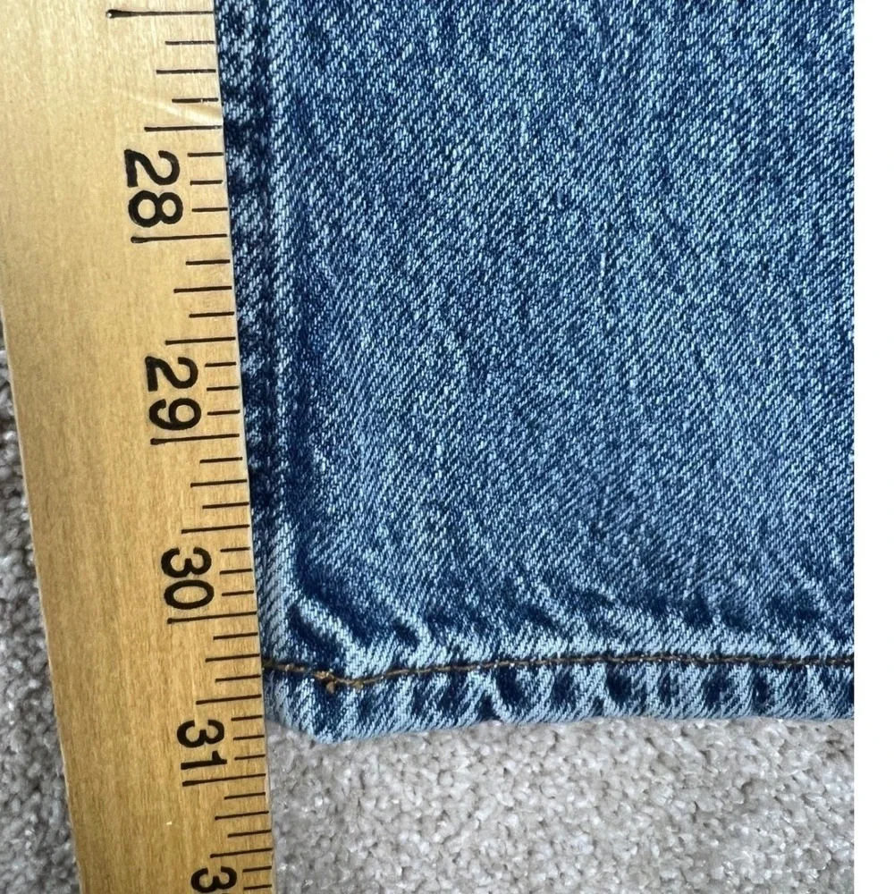 Reformation Camille Rowe Mid Rise Relaxed Straight Jeans Blue 26 Medium Wash